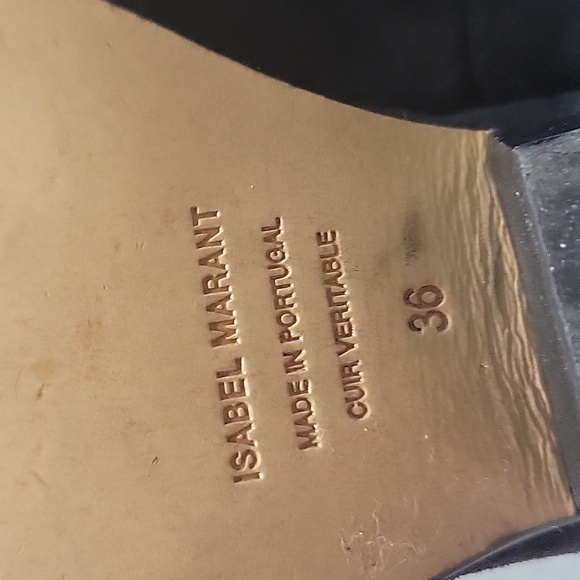 Isabel Marant Dewina Black Distressed Suede Boots 36 - Picture 6 of 7